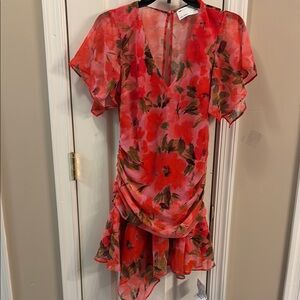 ASOS Design Floral V-Neck Ruffle Dress size 0
